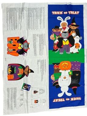 Halloween Fabric Panel Trick or Treat Bag Appliqué Wall Hanging Sewing Craft